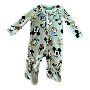 Disney Mickey Mouse Donald Duck Fleece Footed Pajama Plush Slipper Baby Boy 0-3M